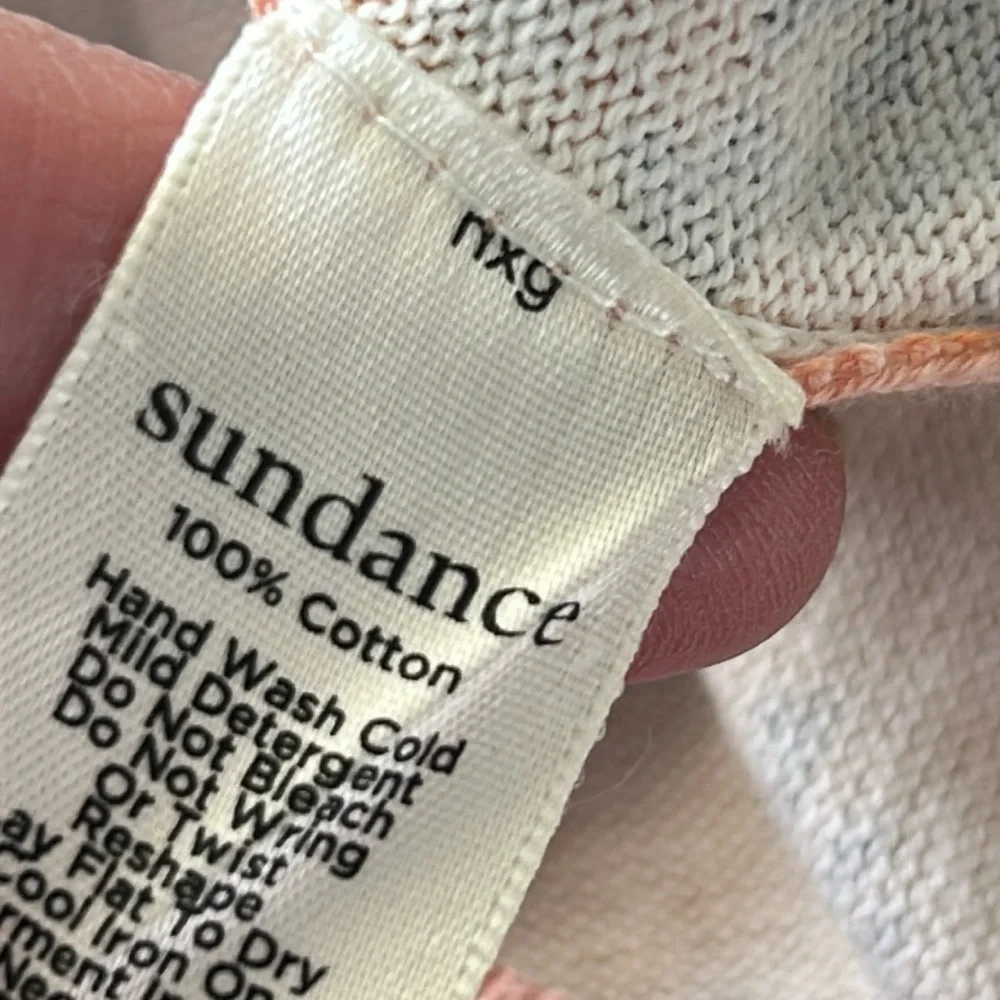 Sundance pink floral button up cardigan sweater size small